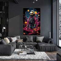 Astronaut in Psychedelic Alien Landscape Poster