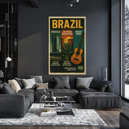 Brazil Modernist Architecture Wall Art with Natural Beauty PosterGoat