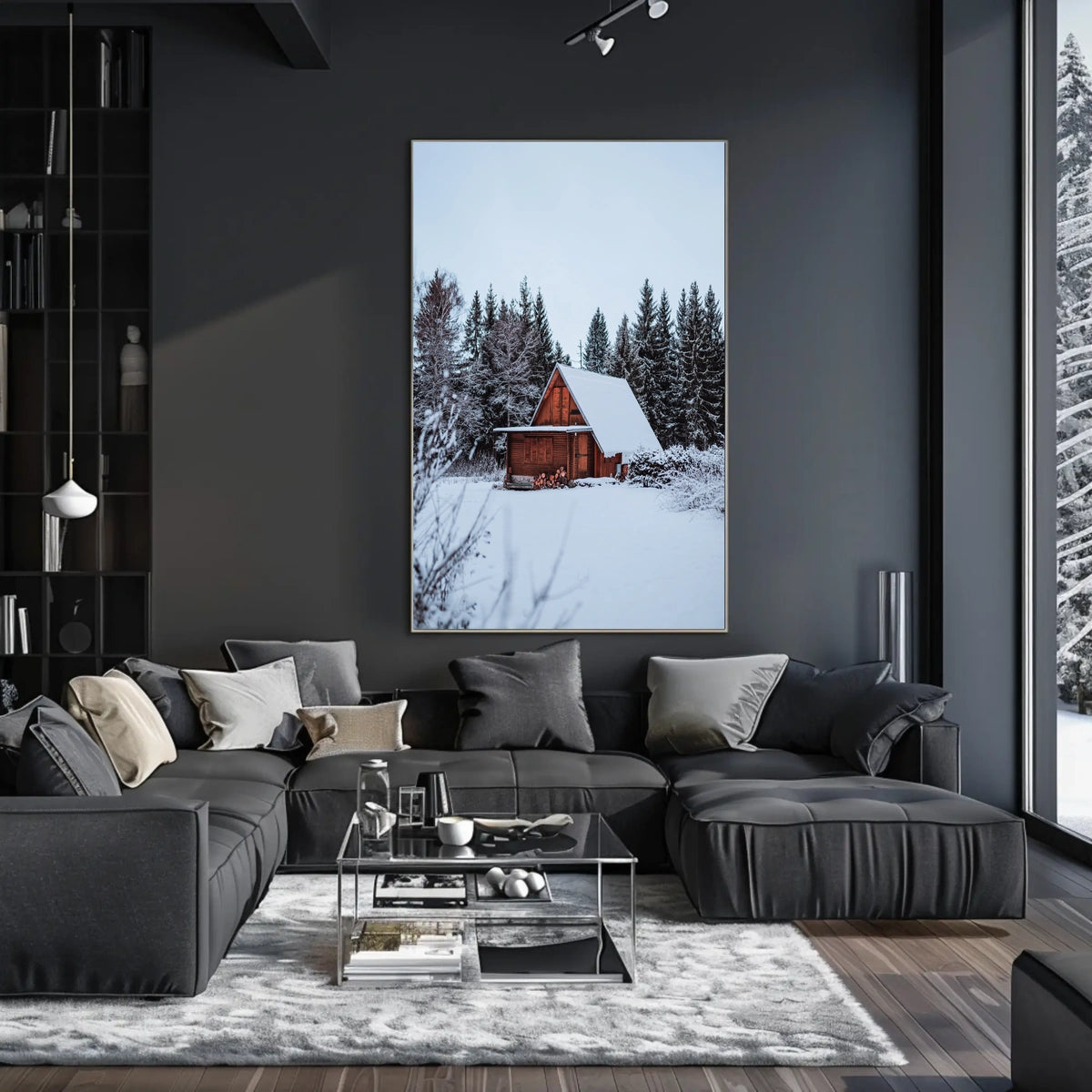 Winter Cabin Retreat Poster
