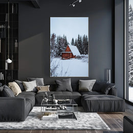 Winter Cabin Retreat Poster