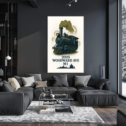 Woodward Ave Steam Engine Poster Poster