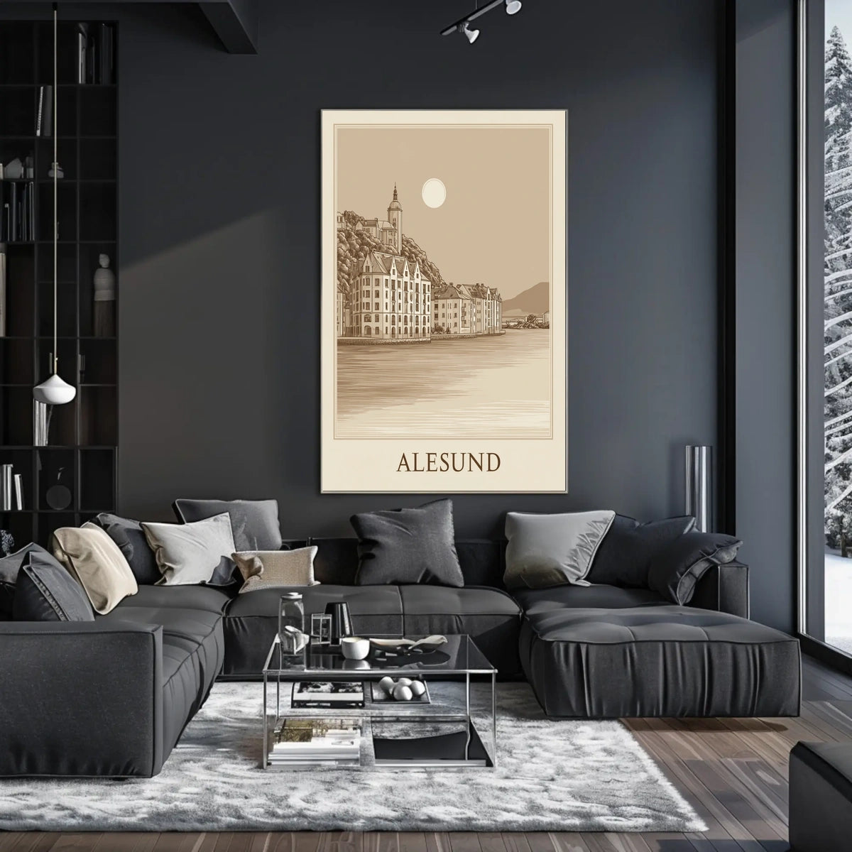 Alesund Scenic Coastal Town Poster