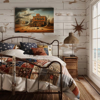 Surreal Desert Clockscape Art Print Futuristic Sci-Fi Poster