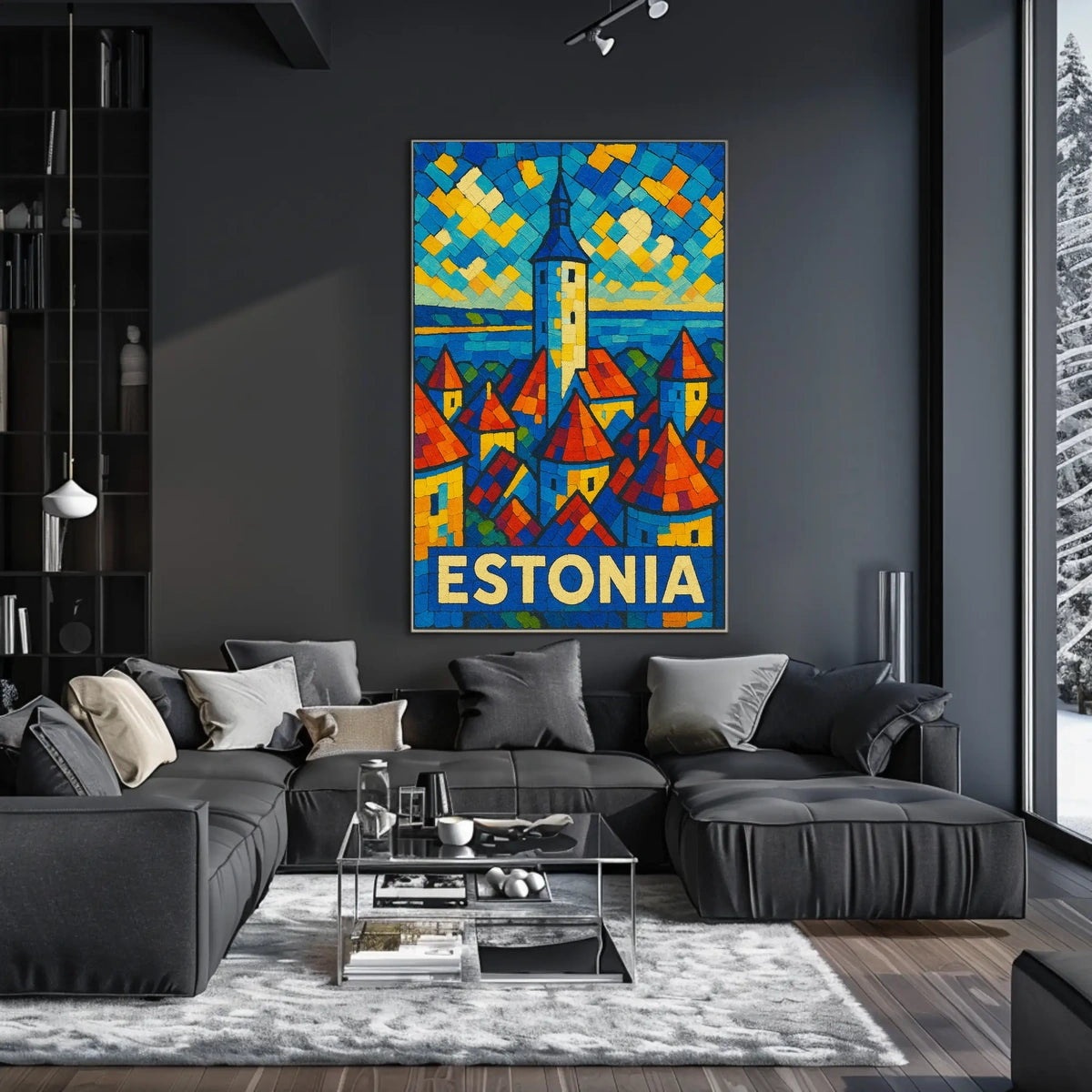 Estonia Mosaic Art Poster