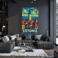 Estonia Mosaic Art Poster