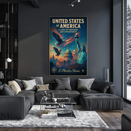 United States of America Land of Freedom and Opportunity Poster PosterGoat