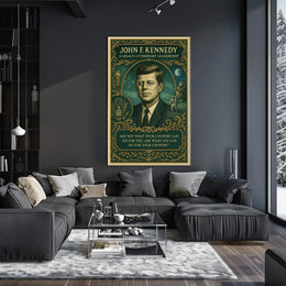 John F. Kennedy Inspirational Leadership Commemorative Poster