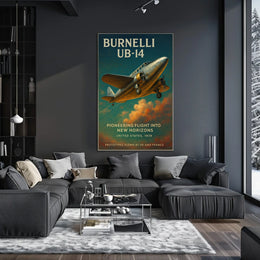 Burnelli UB-14 Vintage Aviation Poster Art 1939
