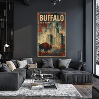 Buffalo Cityscape Wanderlust Minimalist Poster