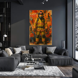 Firefighter Heroism Action Fire Rescue Poster