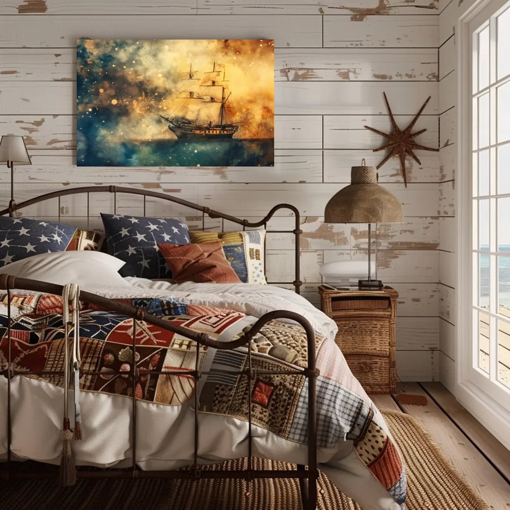 Majestic Maritime Adventure Sailing Ship Art Poster