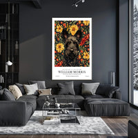 The Artistry of 19th Century with Floral Dog Artistic Poster