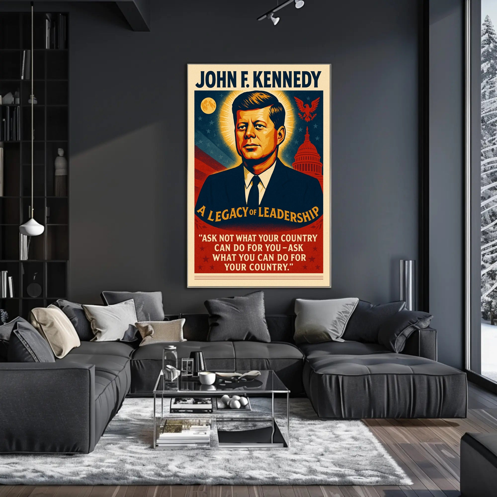 John F. Kennedy Inspirational Leadership Historical or Presidential Poster