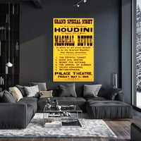 Houdini Magic Show Vintage 1914 Cultural or Heritage Poster