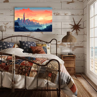 Sunset Over the Cityscape Poster