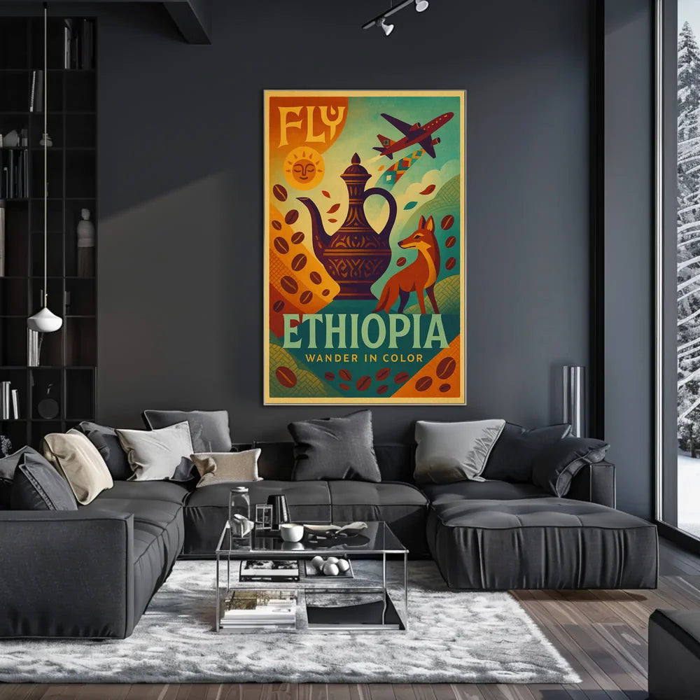 Ethiopian Cultural Journey Vintage Travel Poster PosterGoat