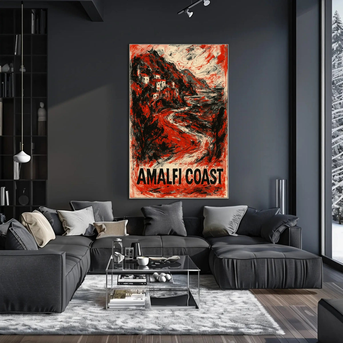 Amalfi Coast Poster Wall Art Print 18x24 Coastal Decor