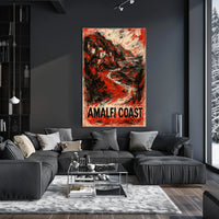 Amalfi Coast Poster Wall Art Print 18x24 Coastal Decor