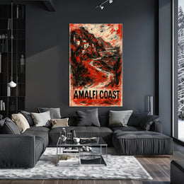 Amalfi Coast Poster Wall Art Print 18x24 Coastal Decor