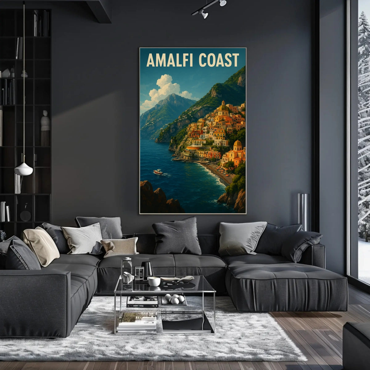 Amalfi Coast Poster Wall Art 18x24 Coastal Decor Print