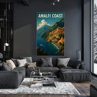 Amalfi Coast Poster Wall Art 18x24 Coastal Decor Print