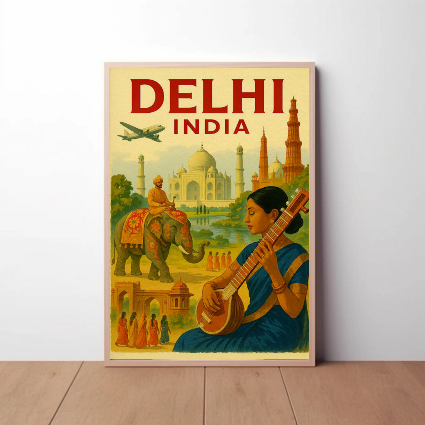 Delhi India Taj Mahal Culture Travel Poster