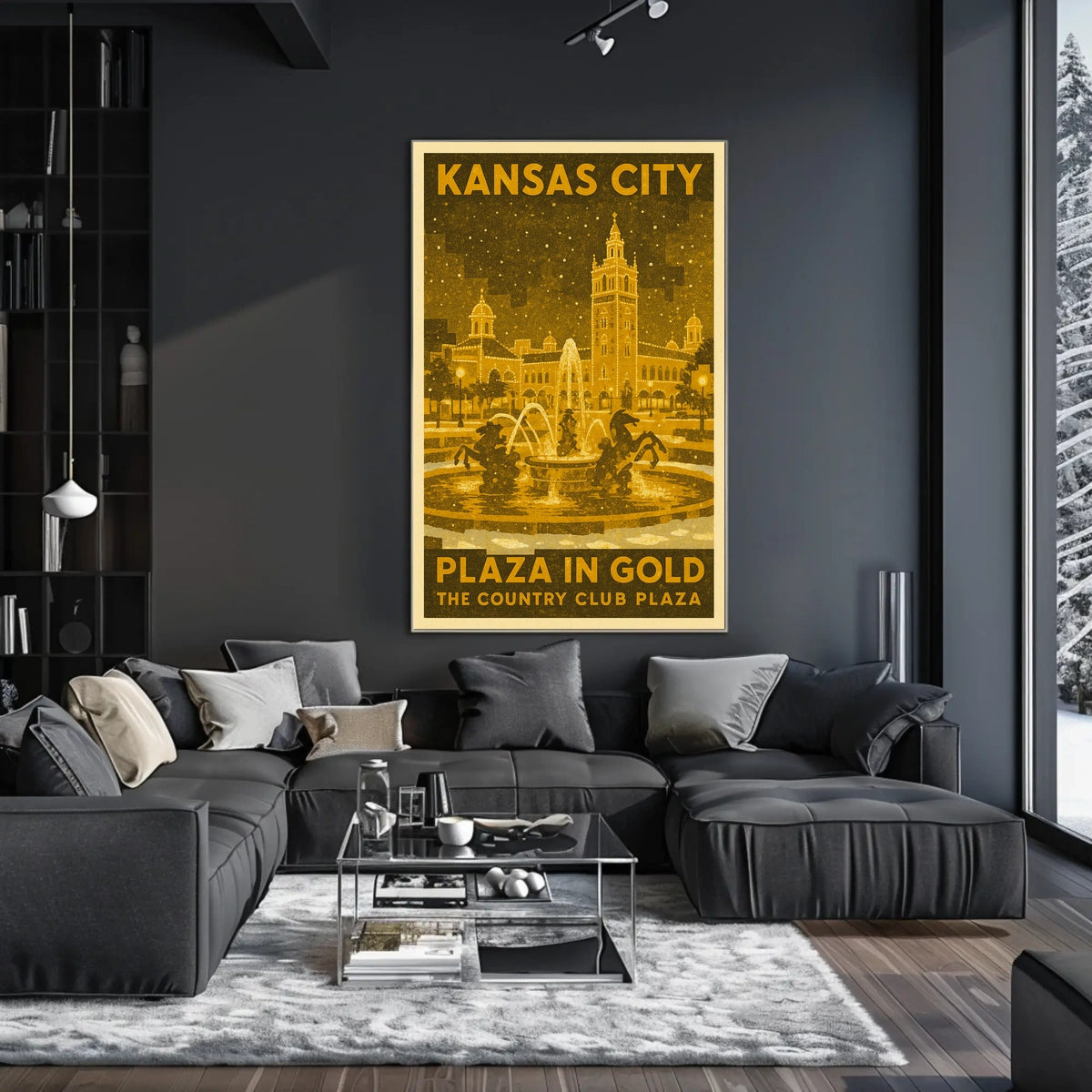 Kansas City Plaza in Gold Poster