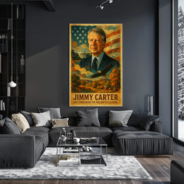 Jimmy Carter 39th President of the United States Layered Digital Collage Poster
