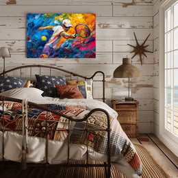 Dynamic Abstract Tennis Player Art Poster