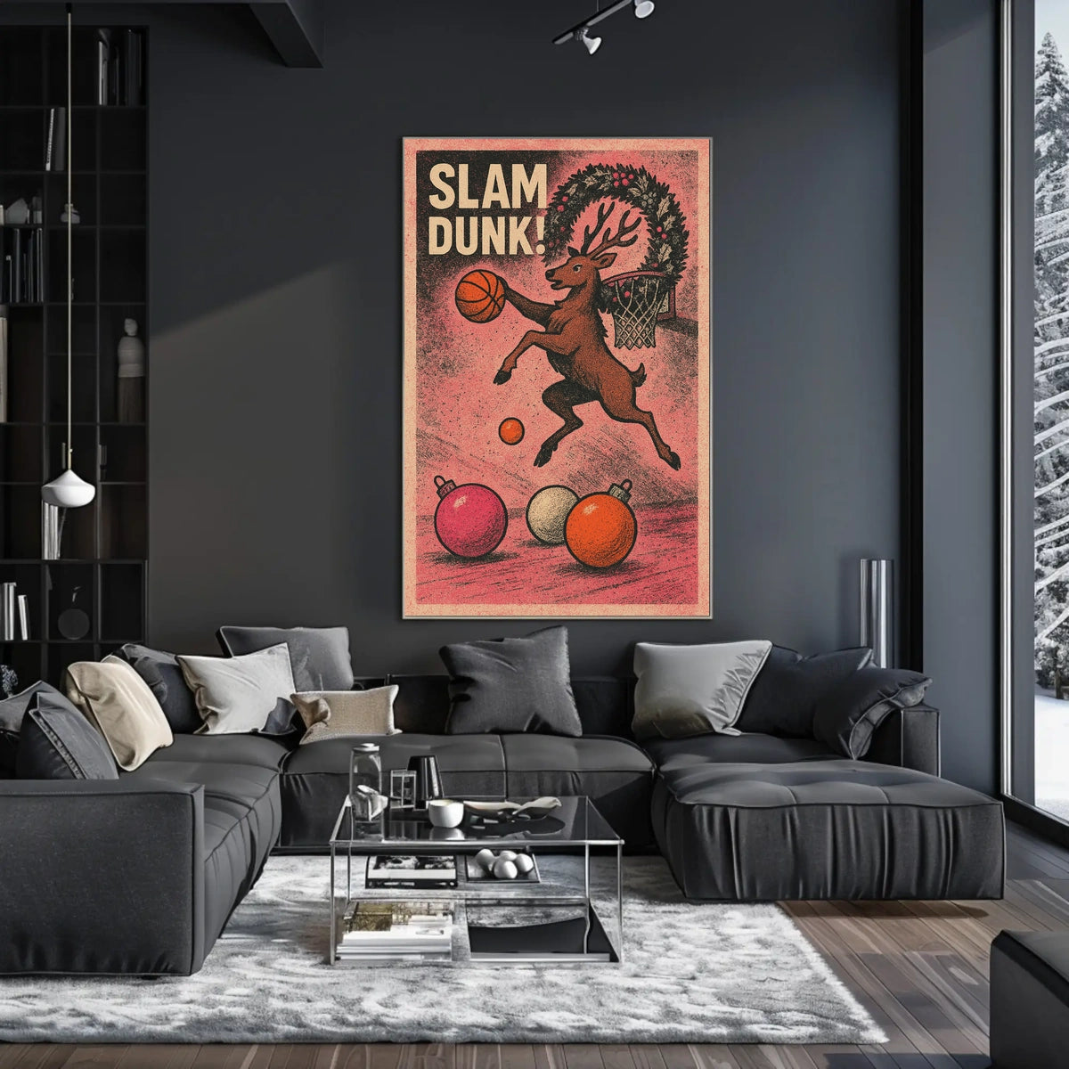 Slam Dunk Reindeer Poster