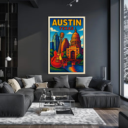 Austin, Texas Vibrant Cityscape Poster