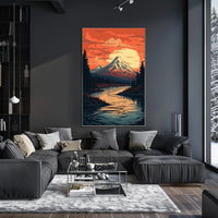 Serene Mountain Sunset Poster PosterGoat