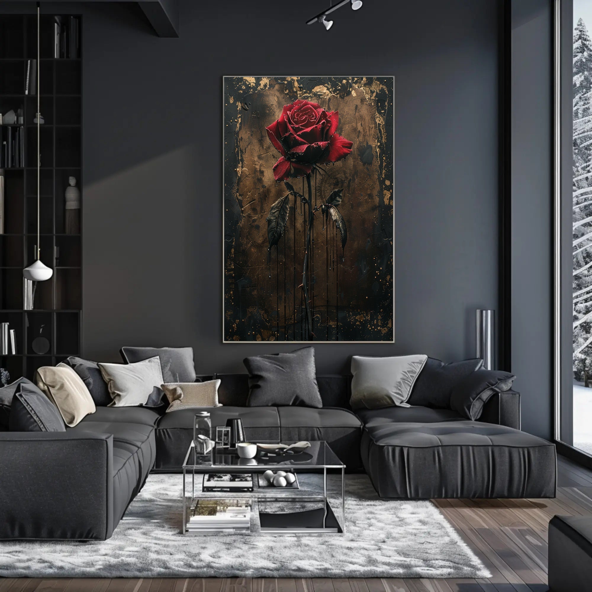 Striking Gothic Rose Art in Abstract or Artistic Poster PosterGoat