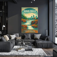 Sioux Falls Travel Adventure Art Poster PosterGoat