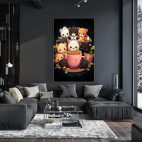Adorable Bears Cozy Mug Whimsical Poster Art