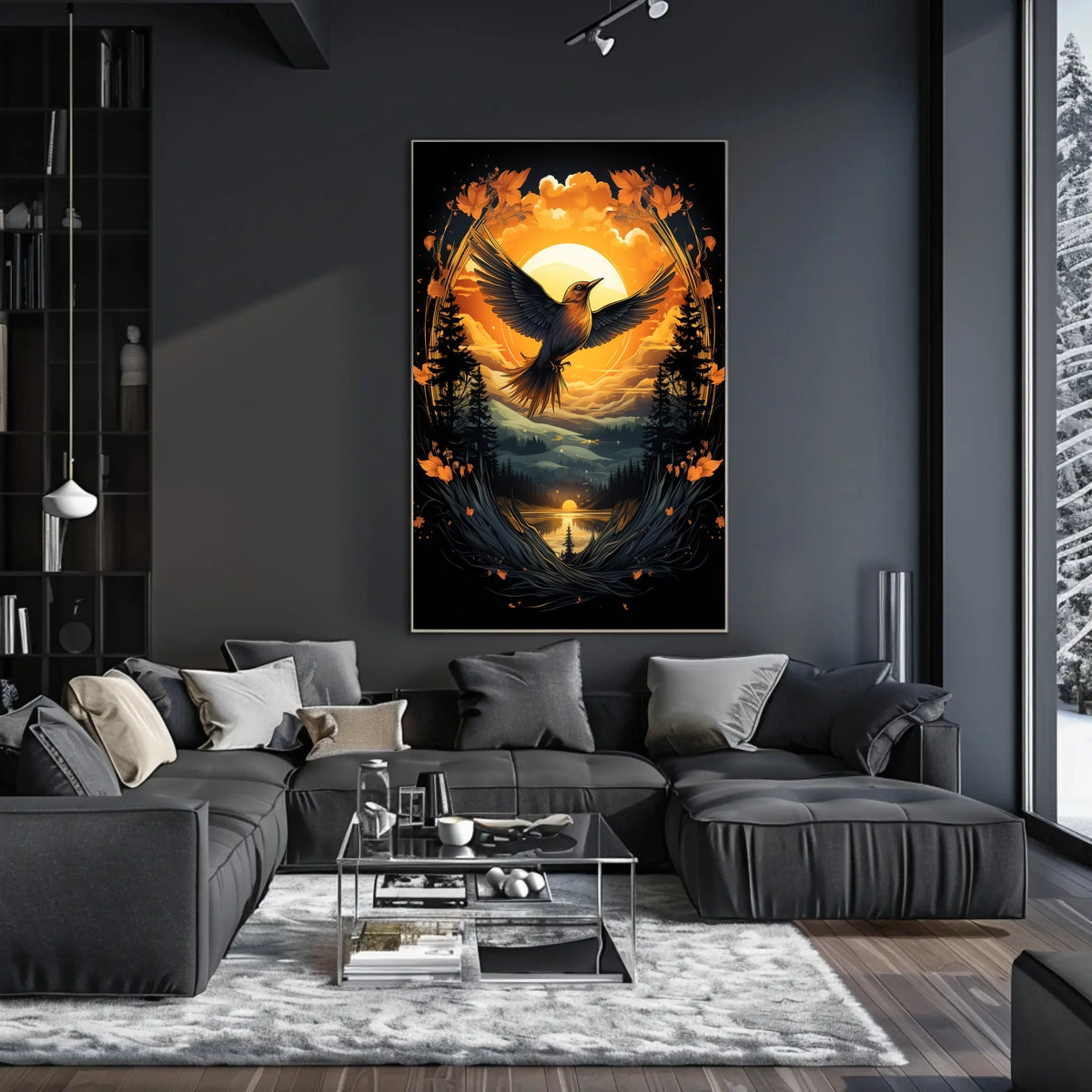 Flight At Sunset Poster