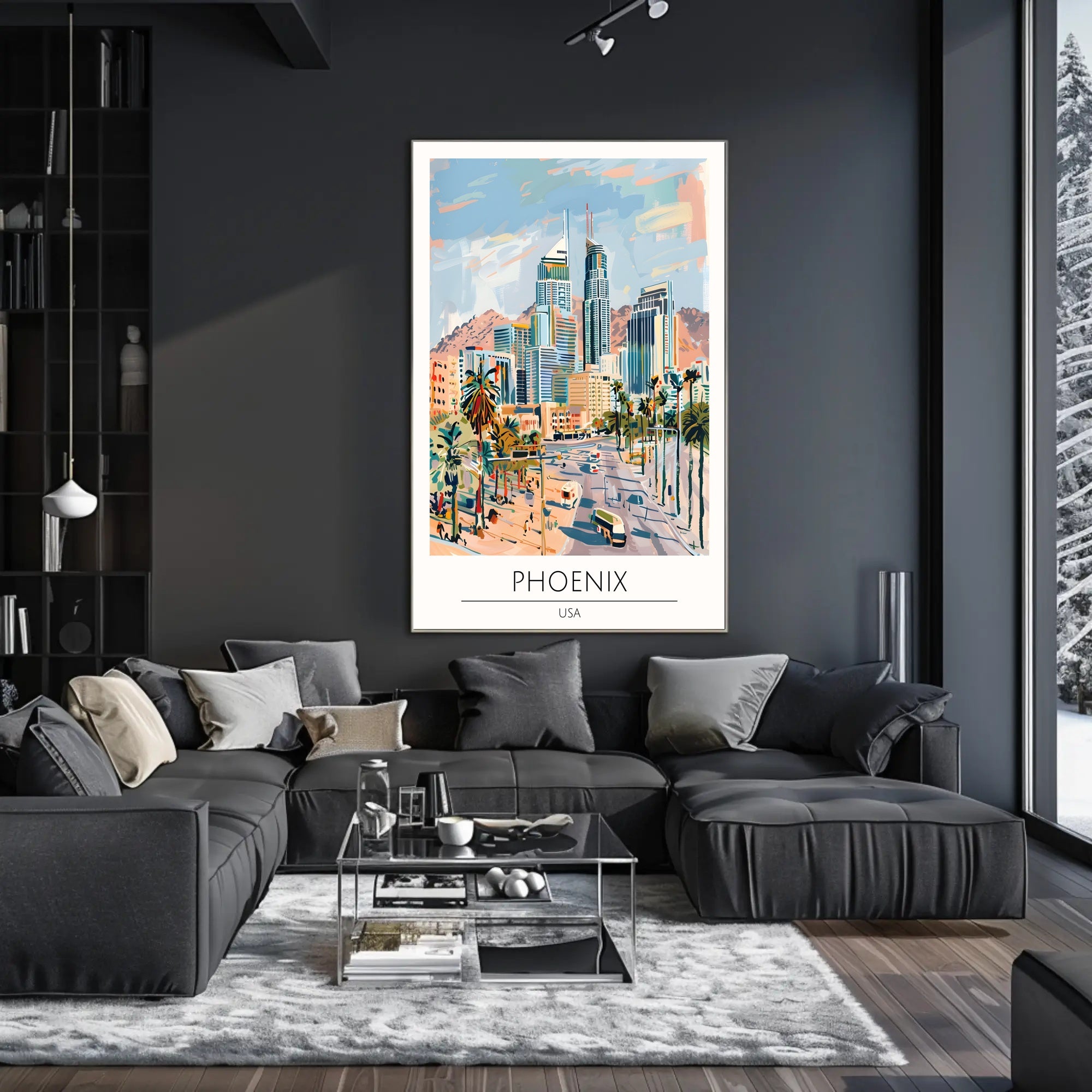 Phoenix Cityscape Poster PosterGoat