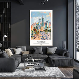 Phoenix Cityscape Poster PosterGoat