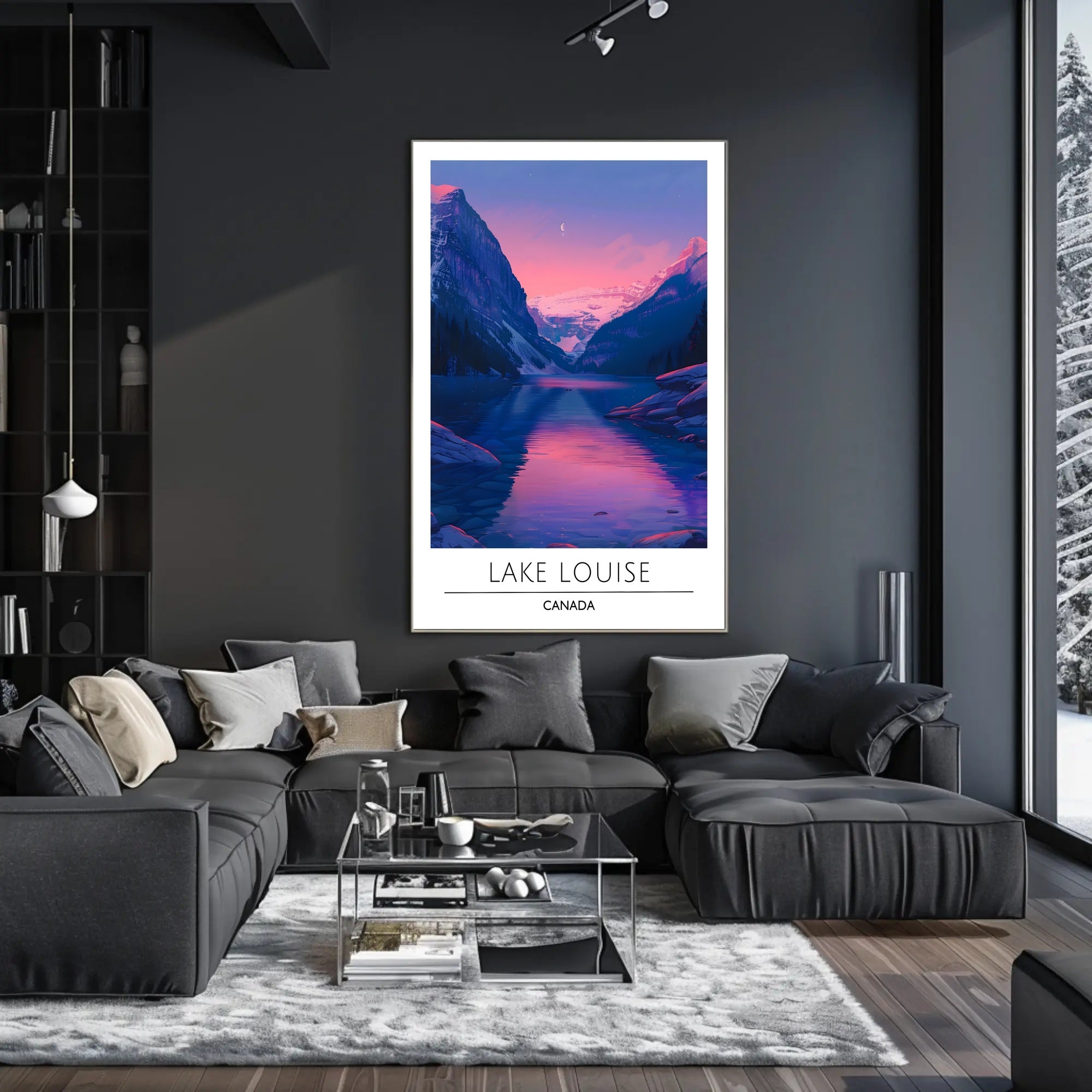 Lake Louise Tranquil Reflection Scenic National Park Poster