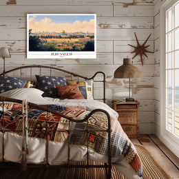 Jerusalem Skyline with Dome of the Rock Cityscape Poster