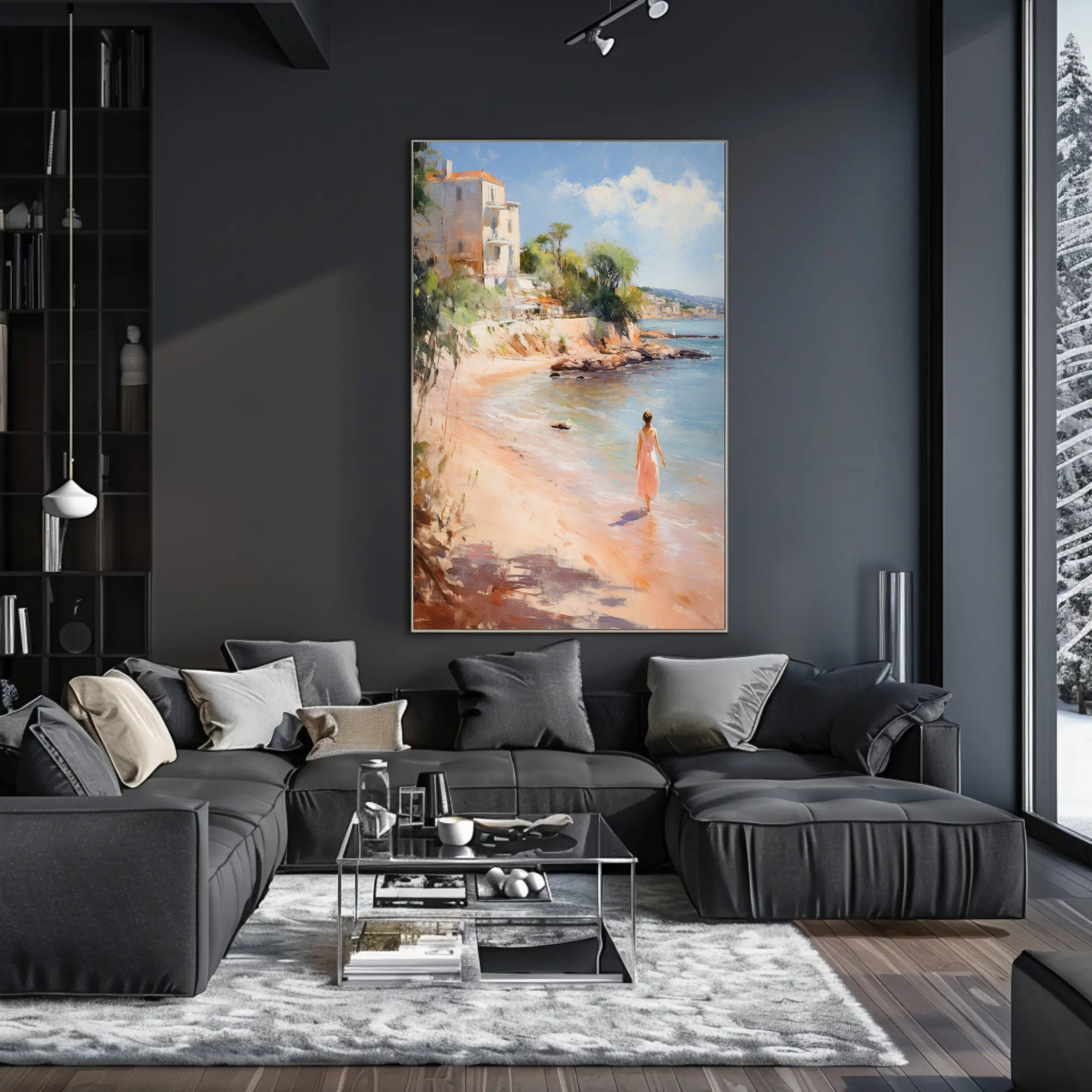 Tranquil Beach Stroll Poster