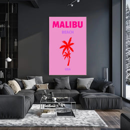 Malibu Beach Sunset Vibes Travel Poster PosterGoat