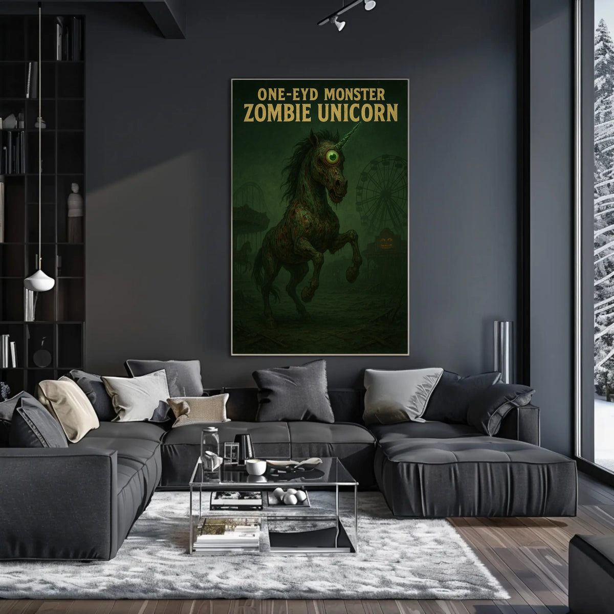 One-Eyed Monster Zombie Unicorn Poster