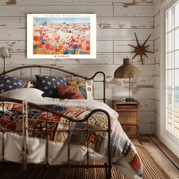 Madrid Flower Market Scene: Urban or Cityscape Poster