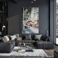 American Flag Street Scene Urban Wall Art Decor Poster