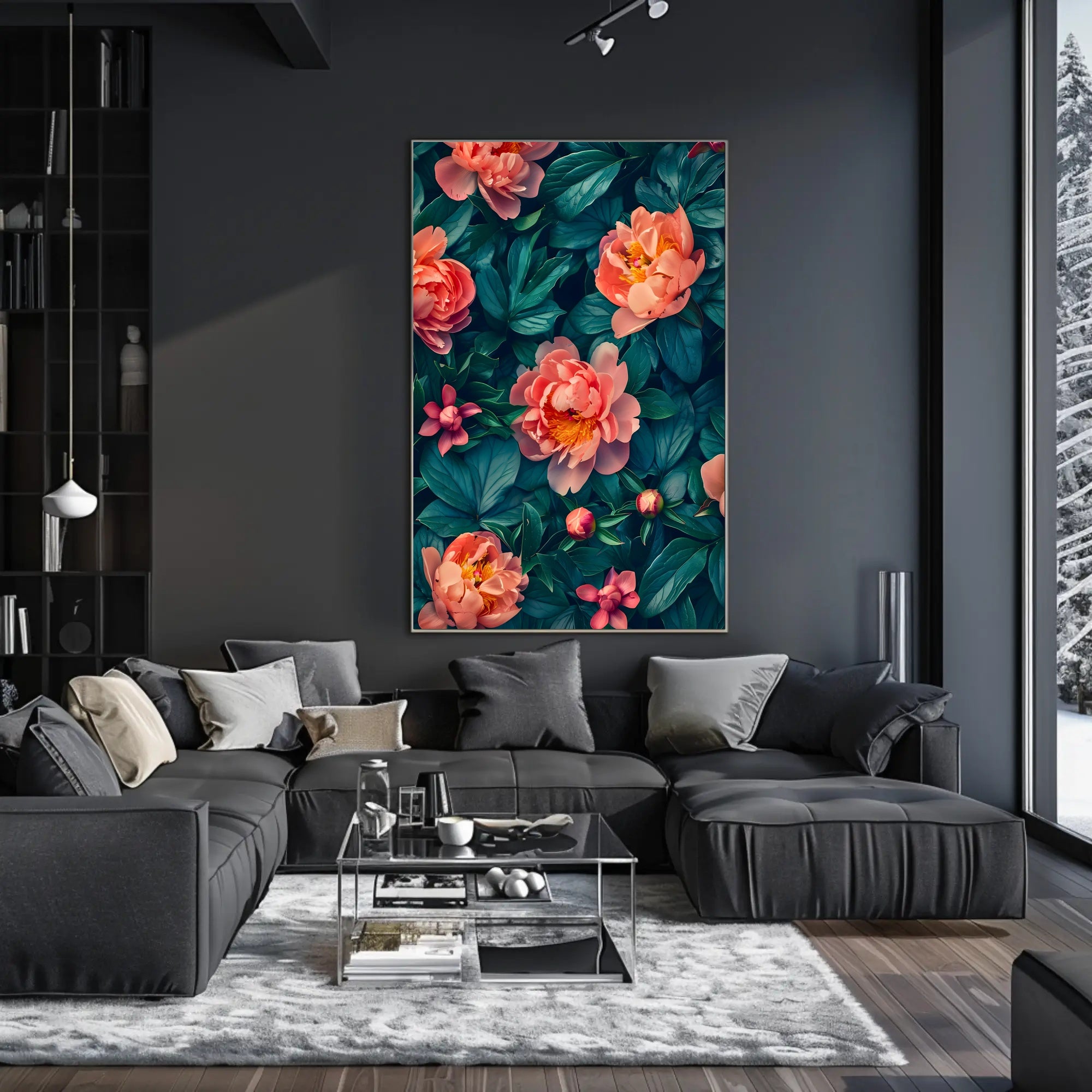 Elegant Peony Garden Floral Art Poster