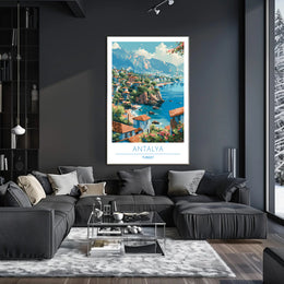 Scenic Antalya Coastal Cityscape Travel Poster
