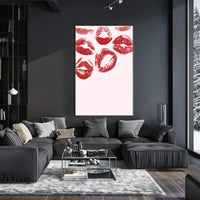 Romantic Red Kiss Marks Abstract or Artistic Poster PosterGoat