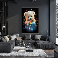 Adorable Surprise Gift Box Bear Poster