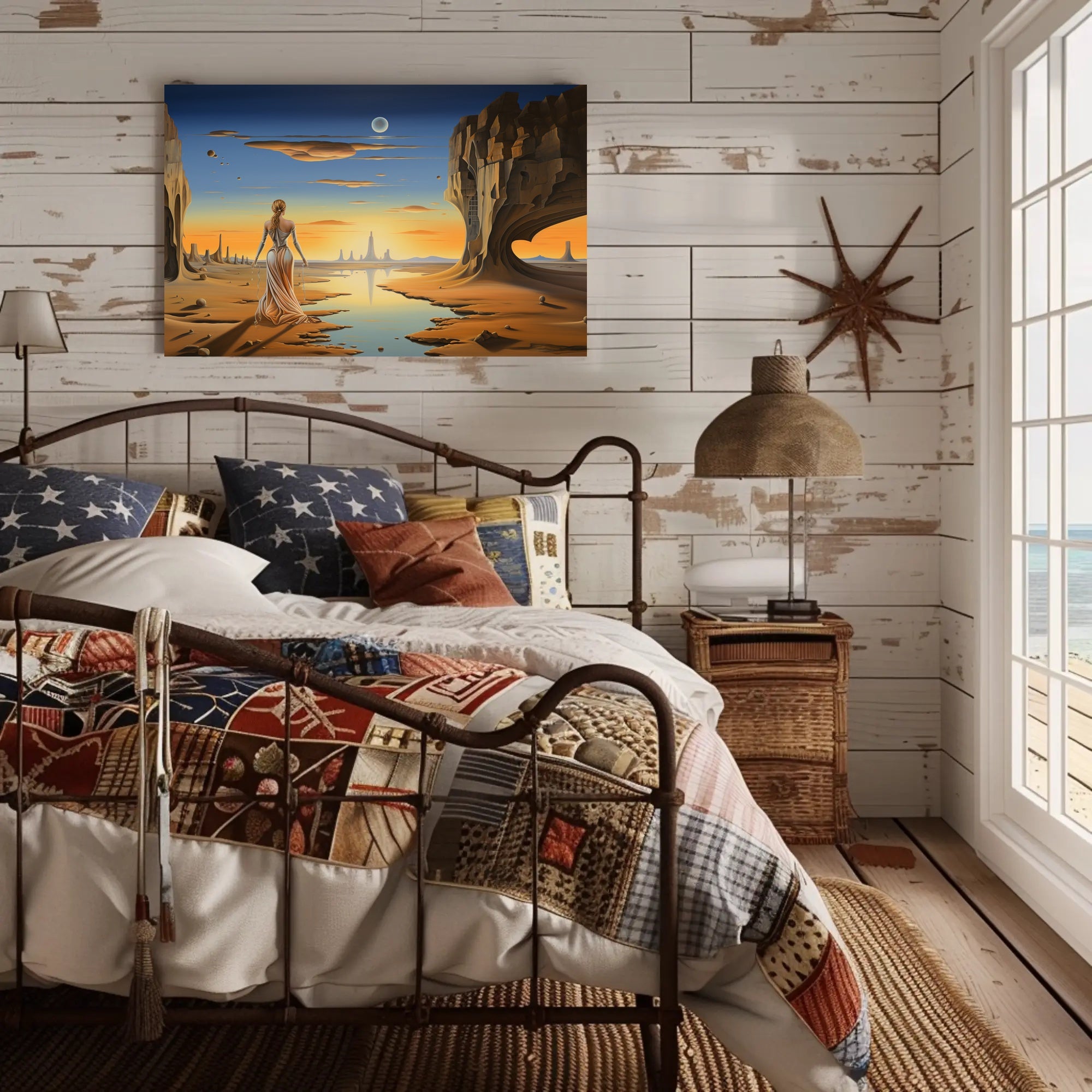 Surreal Desert Dreamscape: Futuristic Sci-Fi Poster